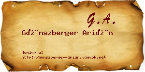 Günszberger Arián névjegykártya